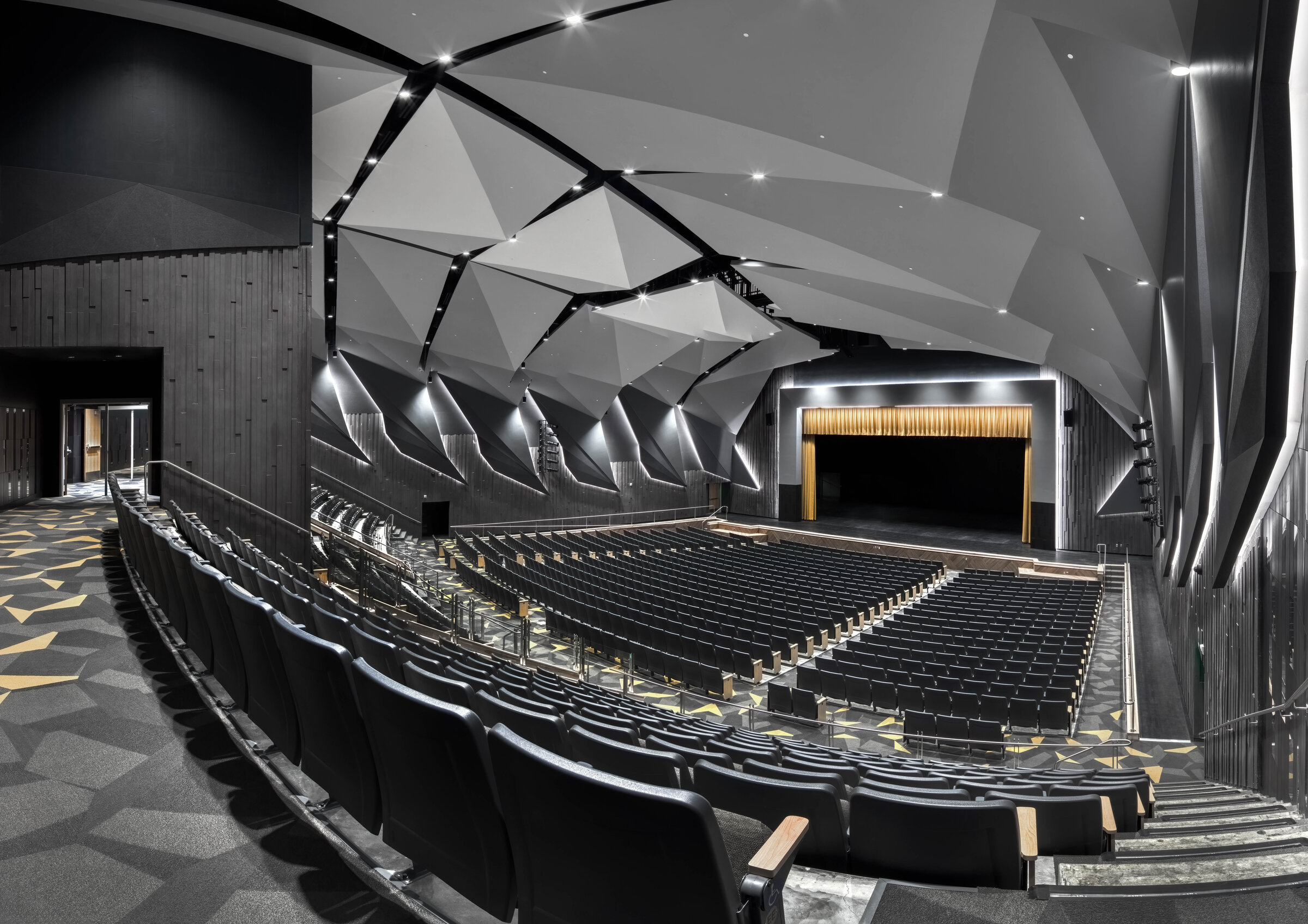 Deseret Peak HS 1,200-seat auditorium with custom acoustical ceiling system